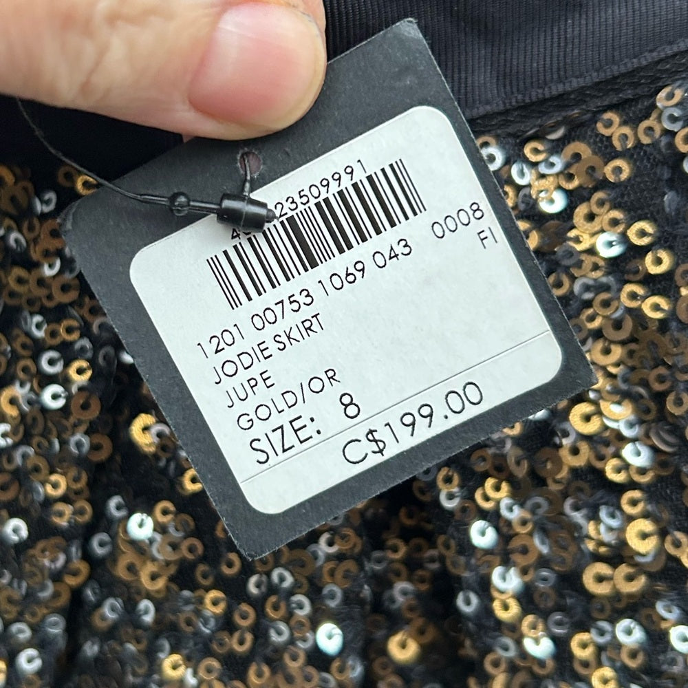 Club Monaco Sequin Metallic Jodie skirt, BNWT, size 8
