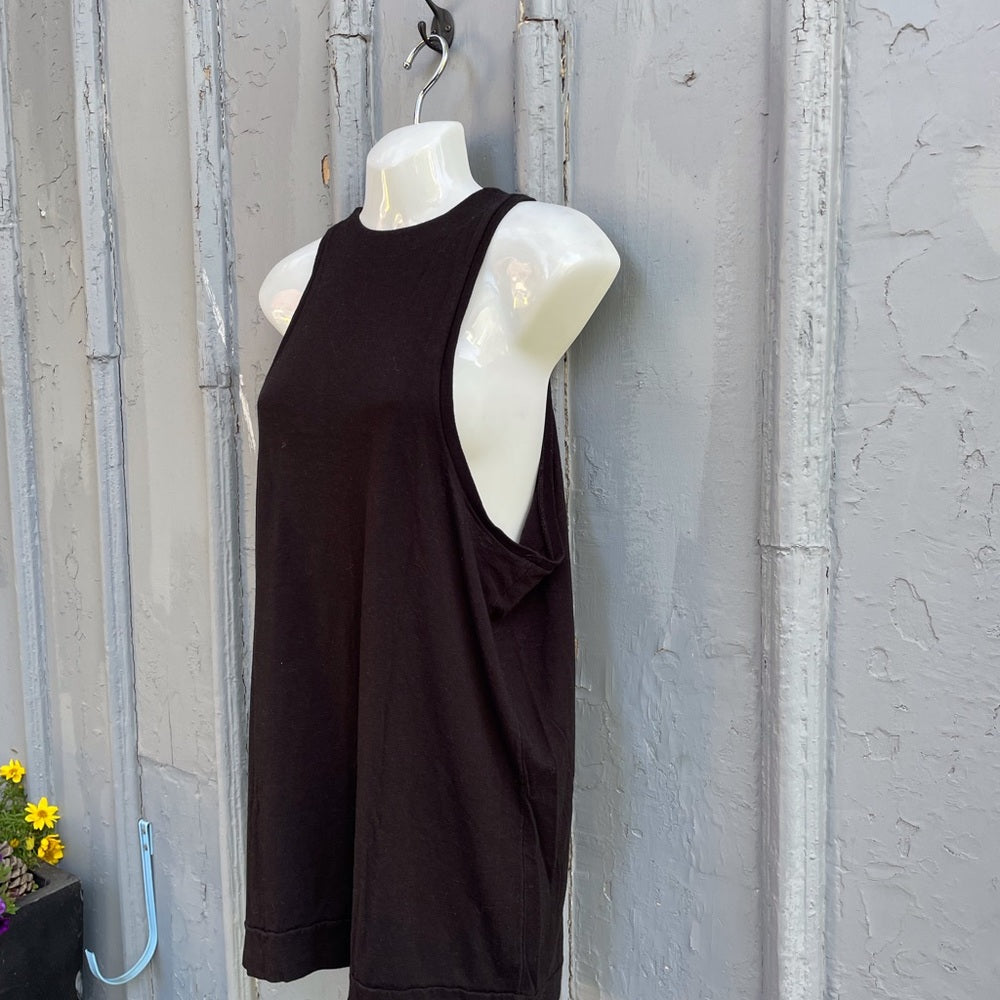 Hoi Bo Black Cotton Loose Tank, size M