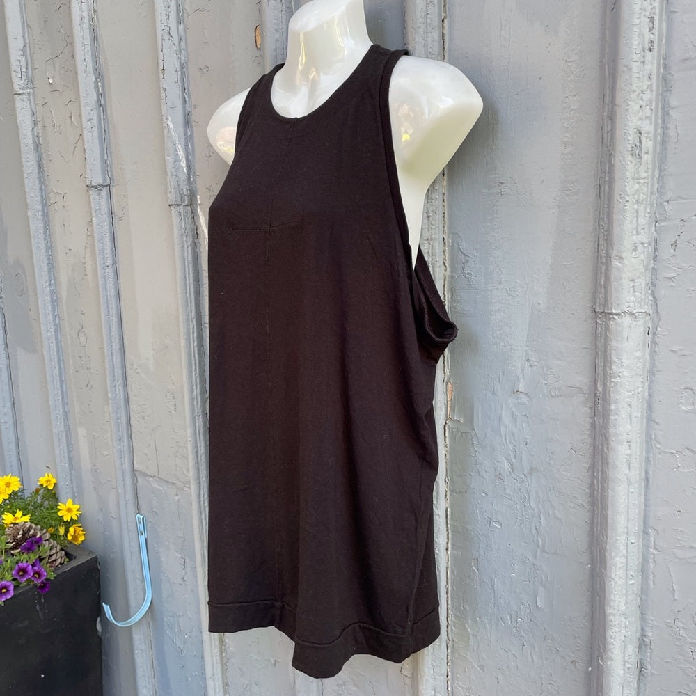 Hoi Bo Black Cotton Loose Tank, size M