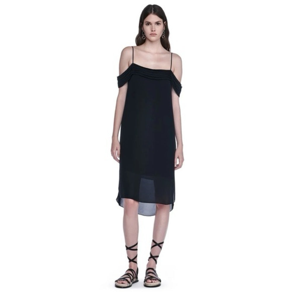 T by Alexander Black Wang Midi shift dress with side slit, size 4