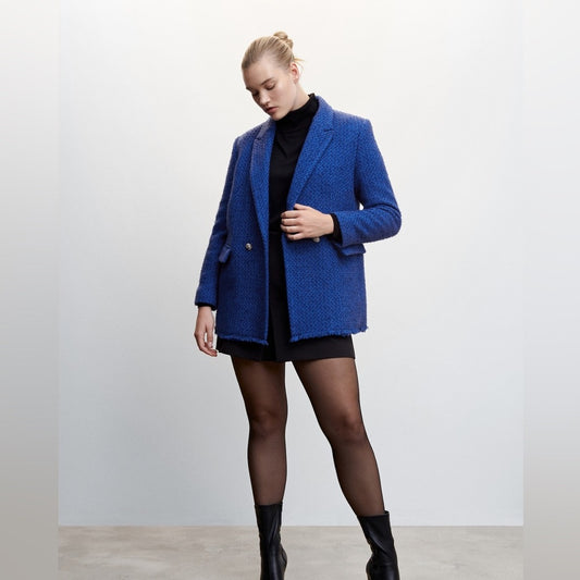 MNG blue Tweed blazer Jacket, size XXL