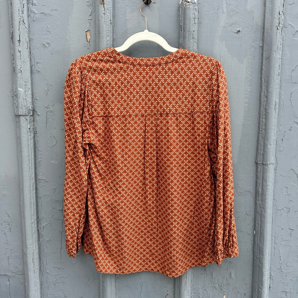 Indi & Cold Burnt Orange Katy Boho Blouse, size M