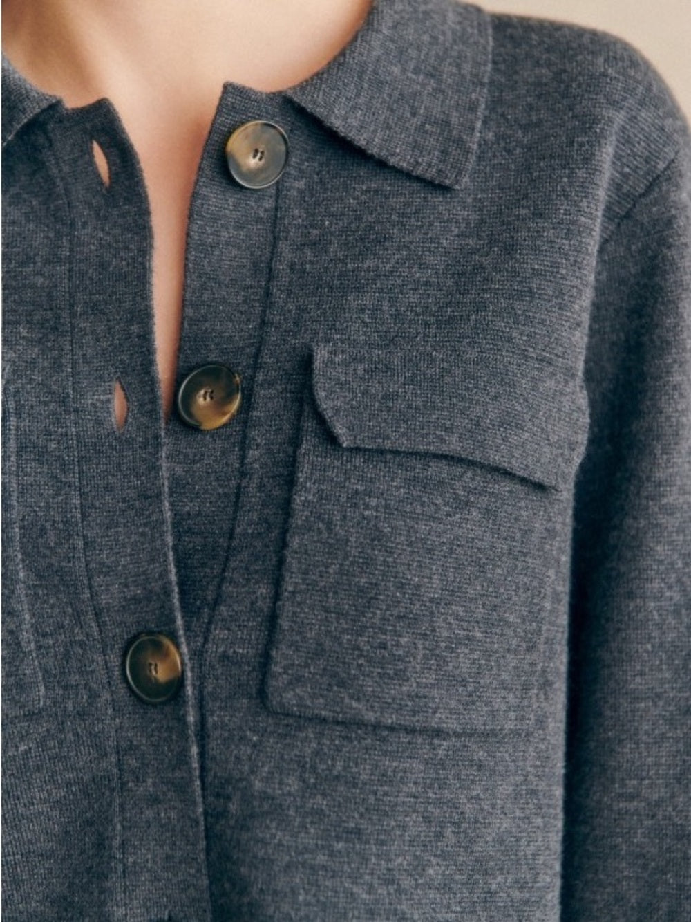 Sezane Anthracite Grey Betty Cardigan, BNWT, Size L