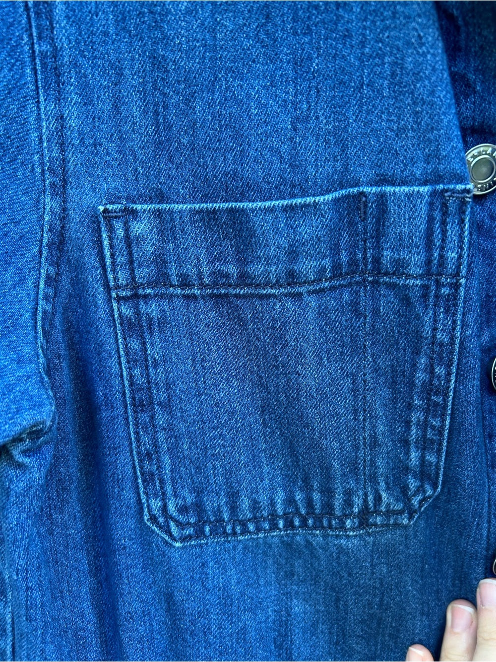 Everlane The Short Sleeve Denim Coverall, size 6