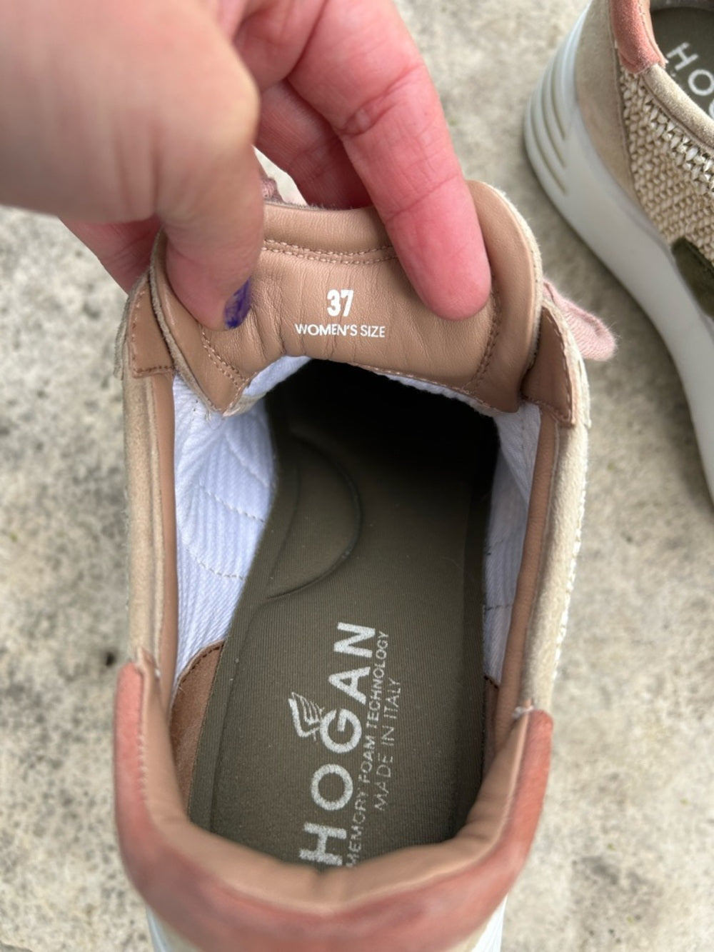 Hogan Rebel Beige Green, size 37 (US7)