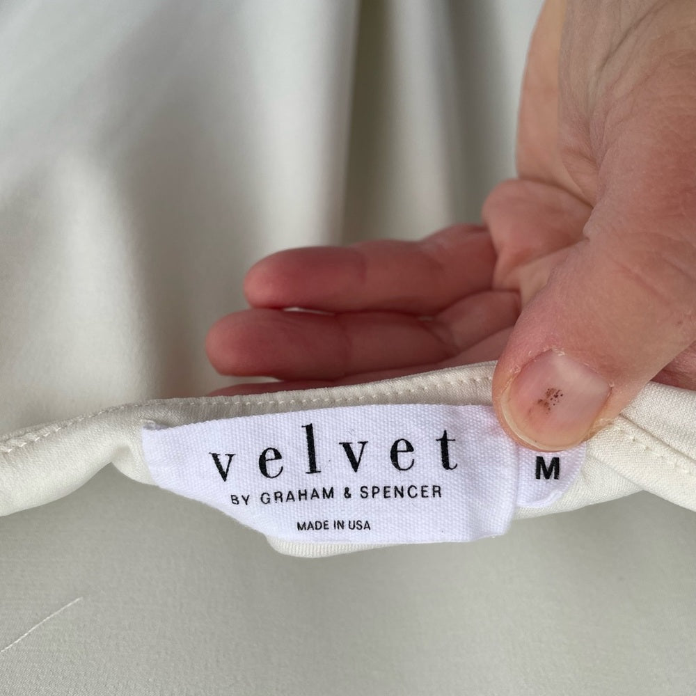 Velvet by Graham & Spencer White open back Dress, size M