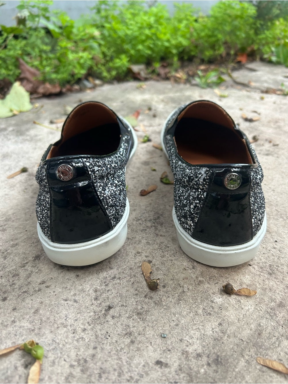 Jimmy Choo Sparkle Demi Skate Sneakers, size 38.5 (7.5)