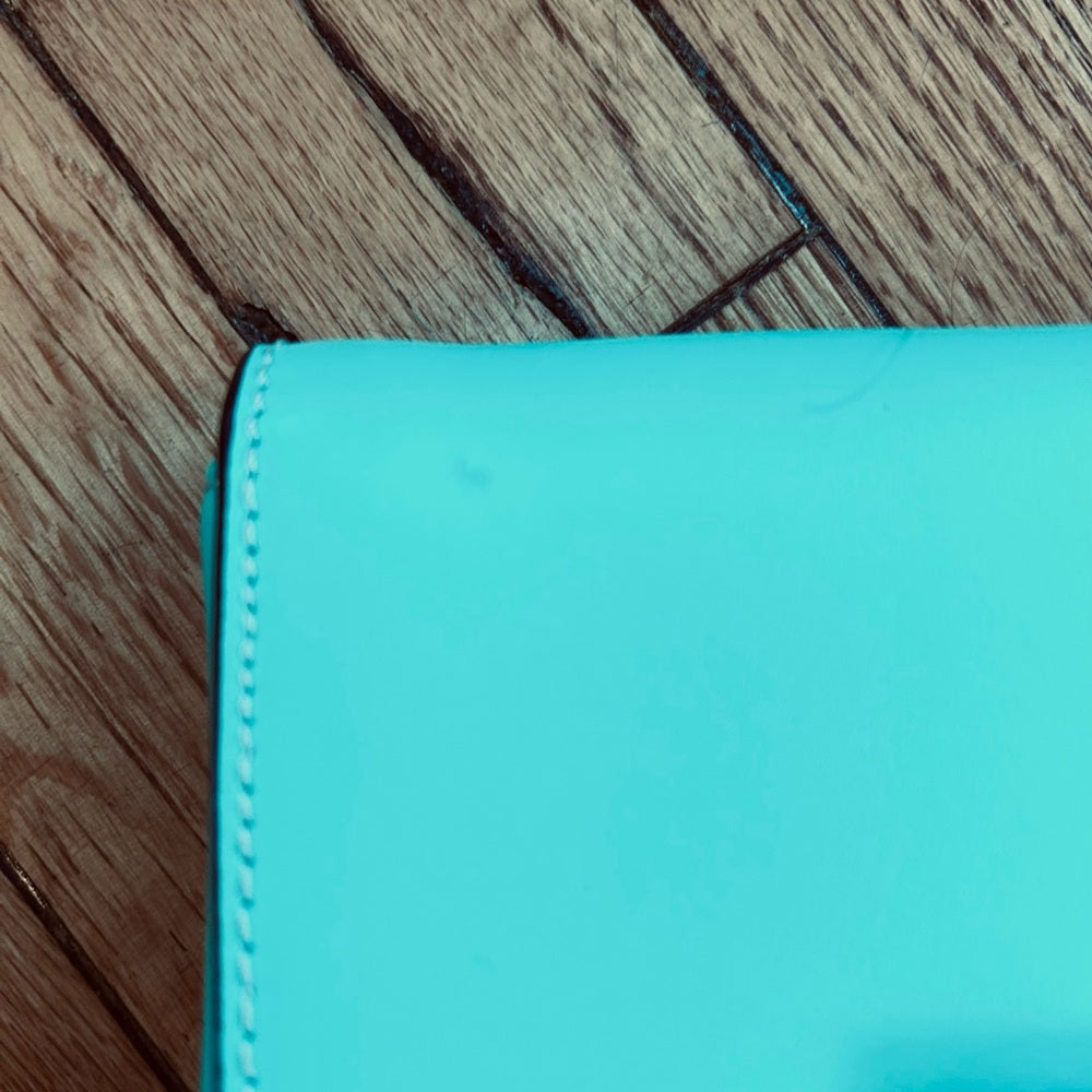 Kate Spade Montford Park Leather Keira Clutch, Giverny Blue, 9.5” x 5”x 1”
