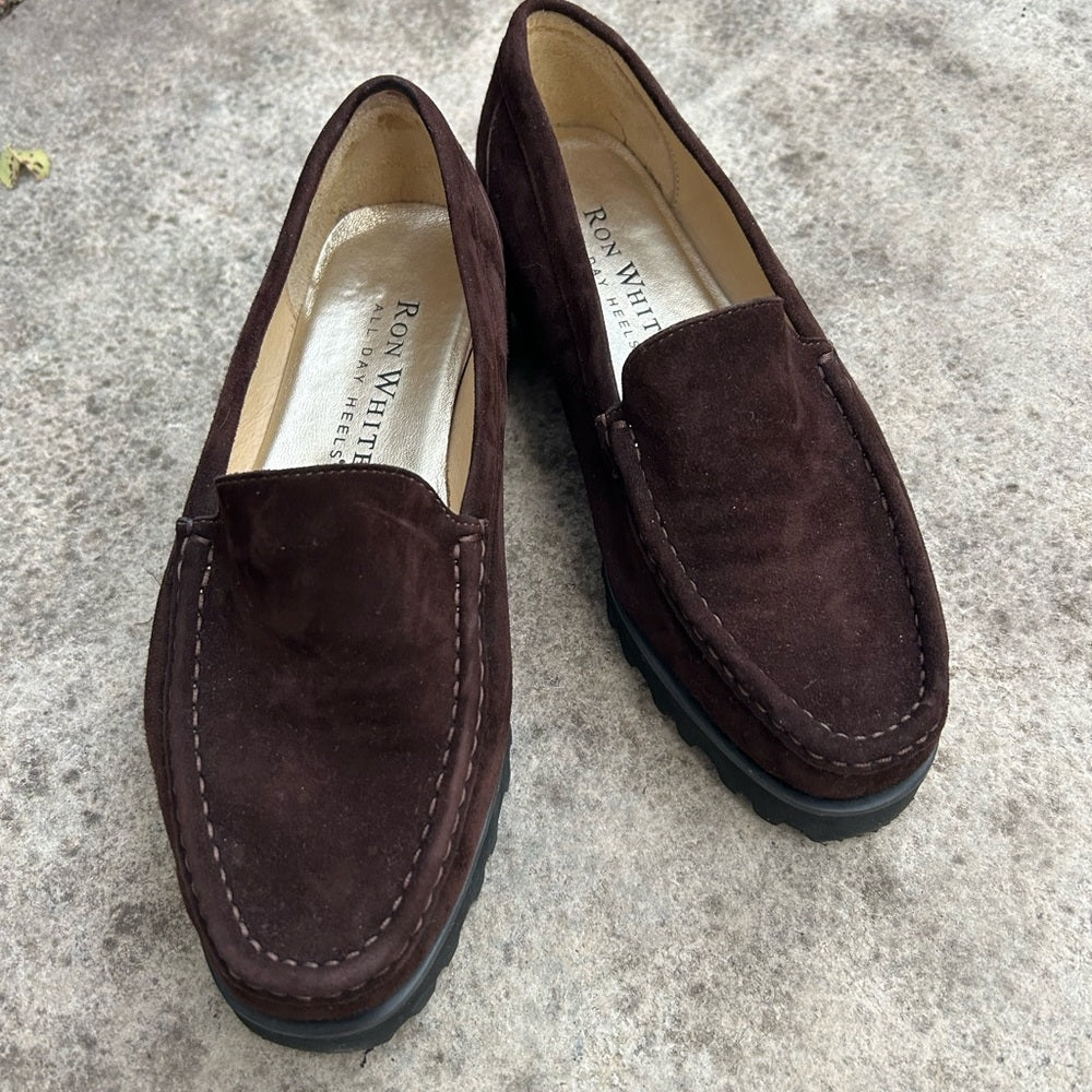 Ron White Rita Brown Suede Loafer, size 38.5 (7.5 US)