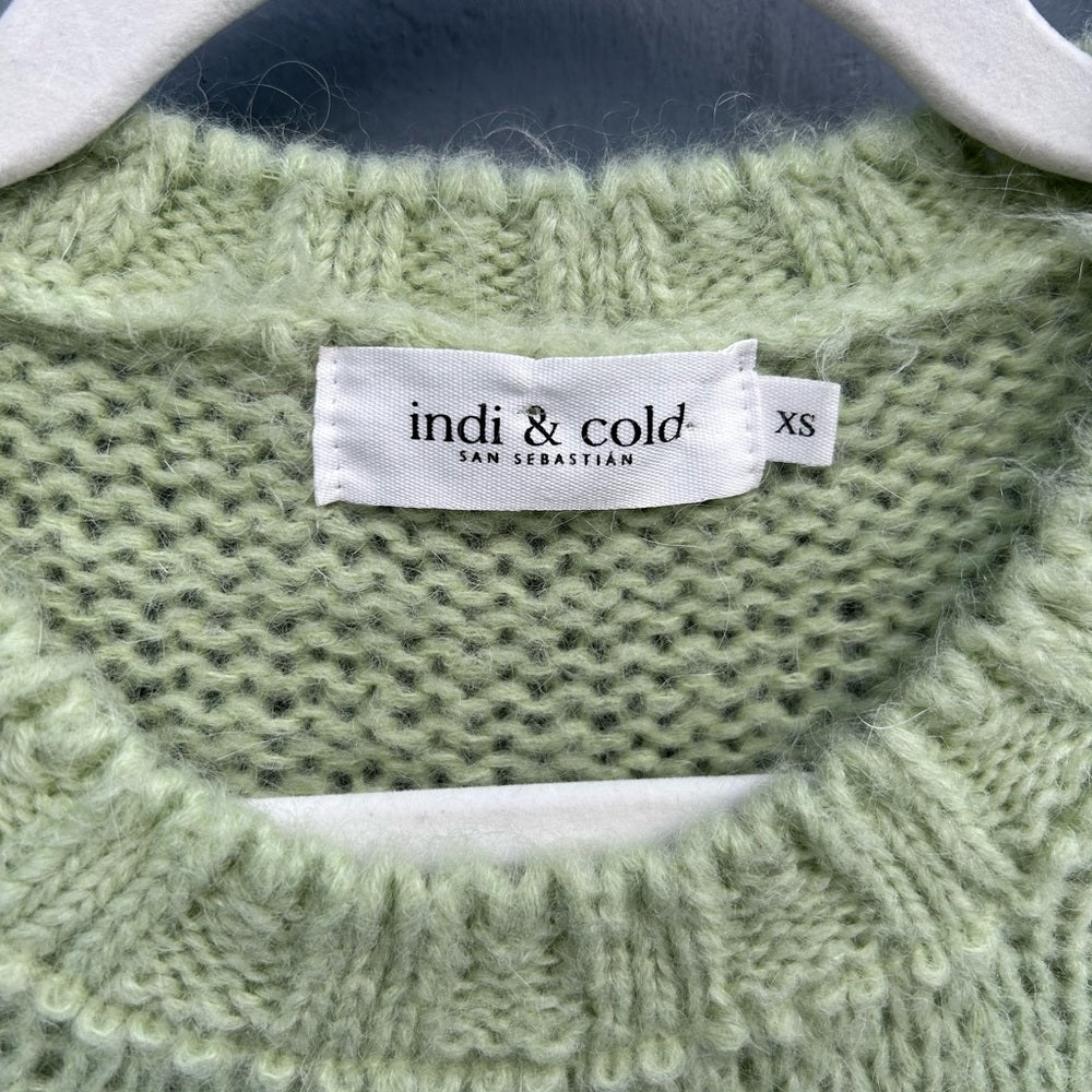 Anthropologie Indi & Cold Lime Green Sweater, Size XS
