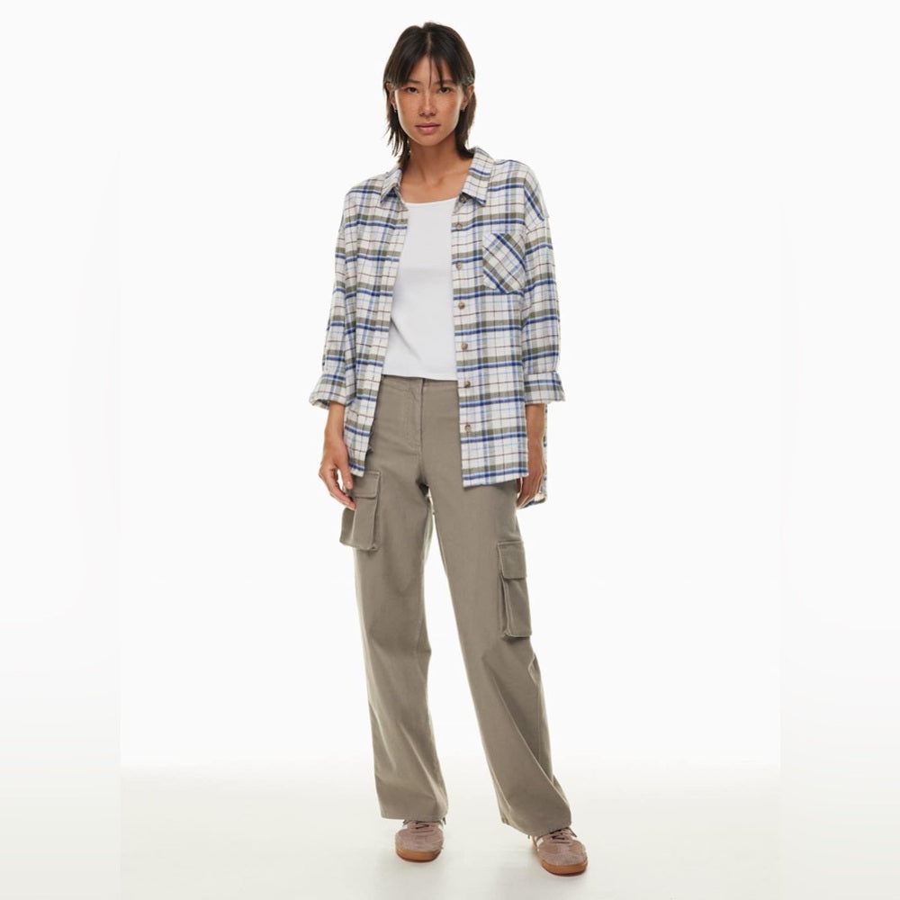Wilfred Free Plaid Flannel Sail Shirt, size xs