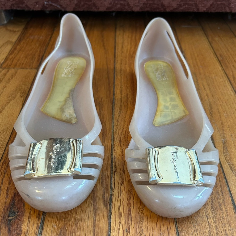 Salvatore Ferragamo Bermuda Jelly Ballet Flats, size 10