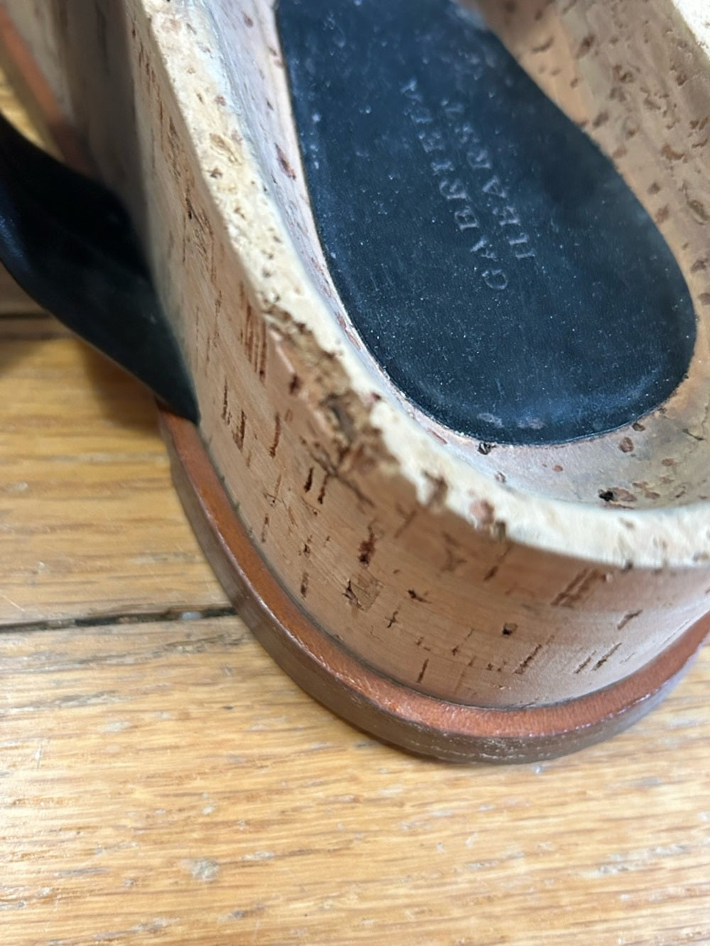 Gabriella Hearst Black Striker Sandals, size 38.5