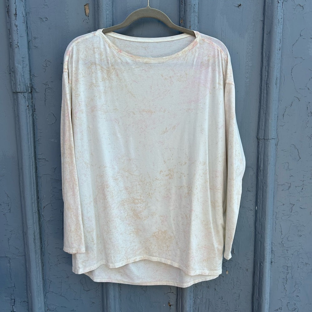 Lululemon Back in Action Long Sleeve Marmoleado TieDye White Opal Cafe, approx 8