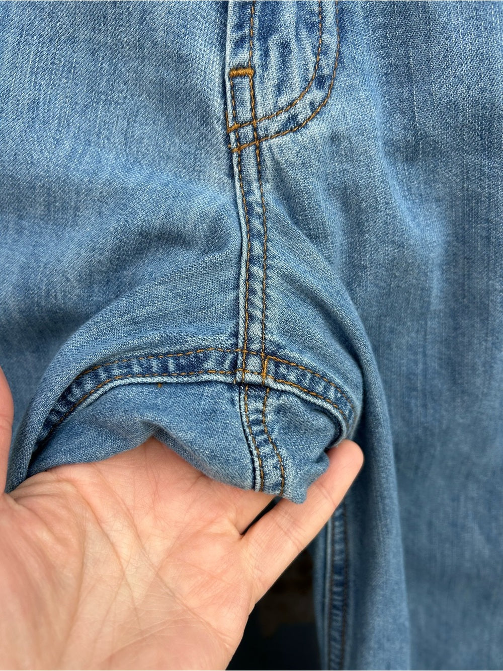Frame Chambray Le Pixie Wide Leg, size 27
