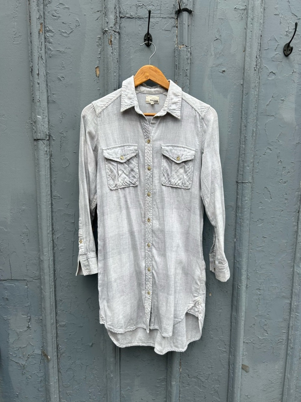 Wilfred Free Veronika Plaid Grey Dress, Size XS