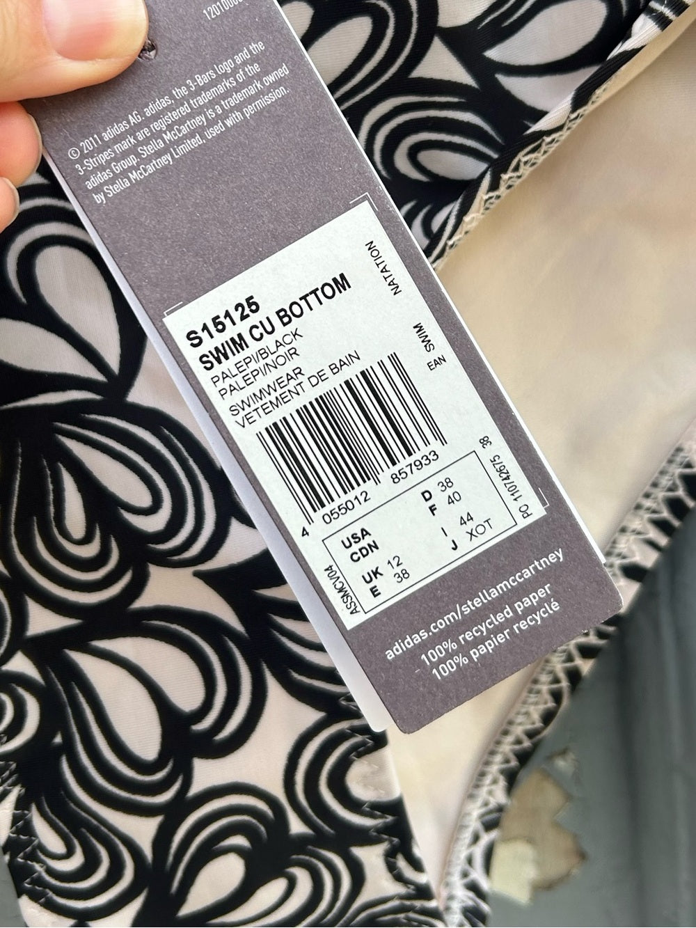 Stella McCartney x Adidas swim bottoms, BNWT, size 8
