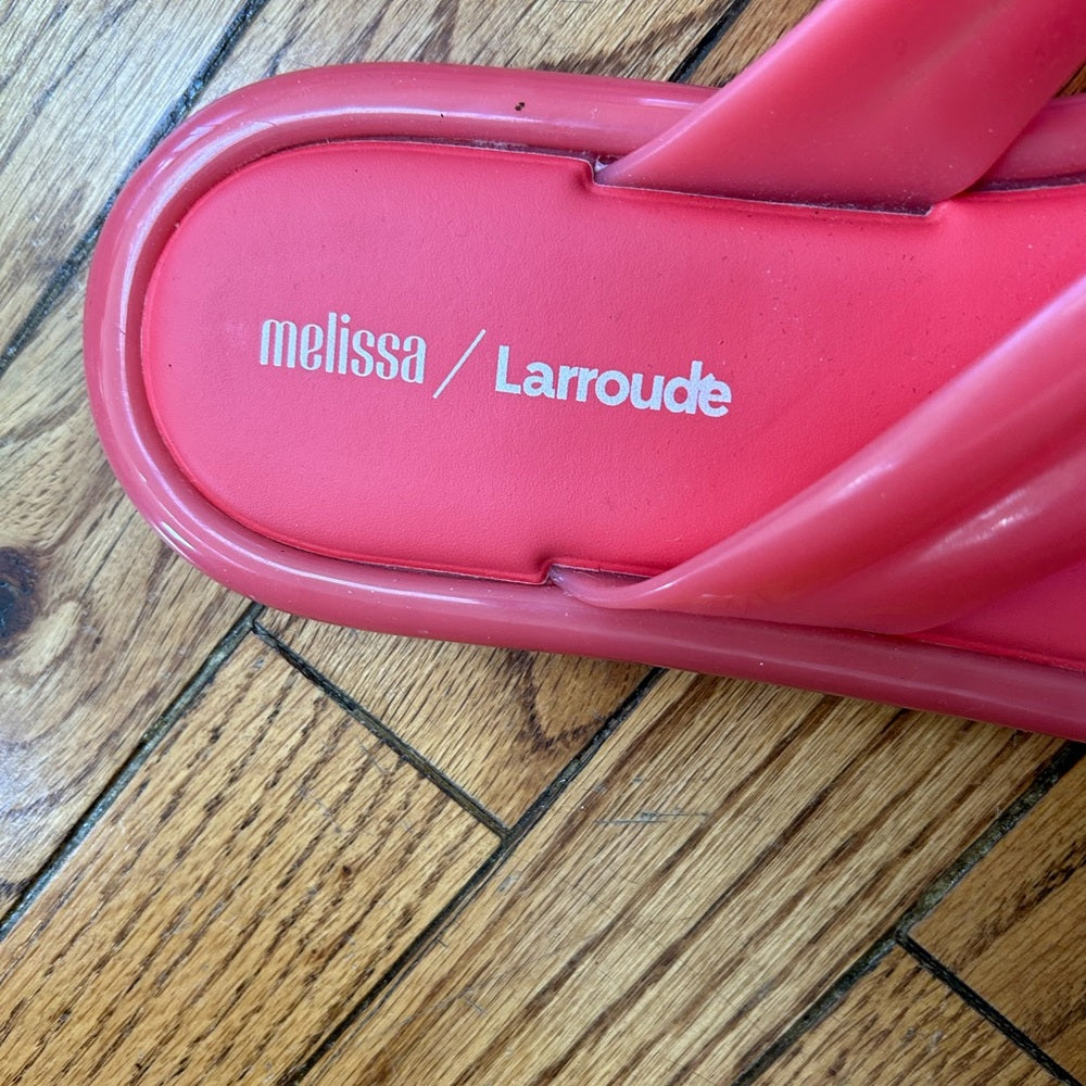 Larroudé’s x Melissa Cali PVC Slides, BNWOT, Size 39/40