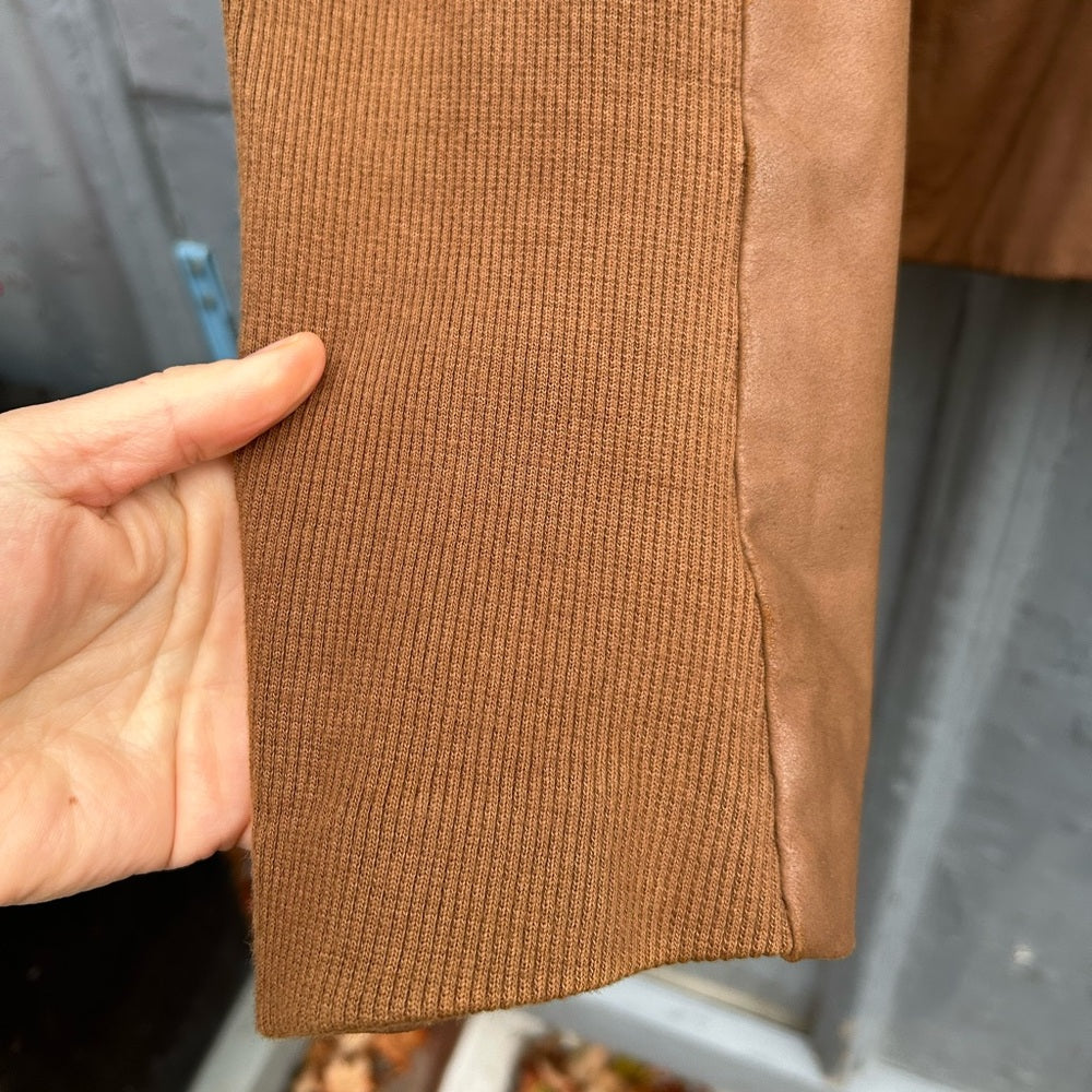 Elie Tahari Brown Andreas Lamb Leather Moto Jacket, size XL