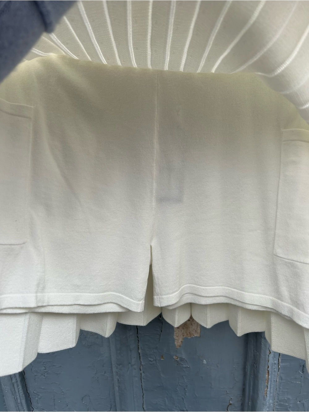 Minnie Rose white Pleated Knit Skort, BNWT, size M
