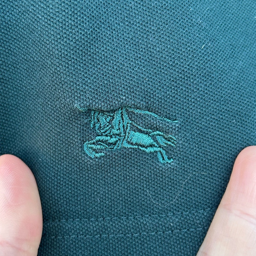 Burberry Green 3/4 Sleeve Polo, size M (fits small),