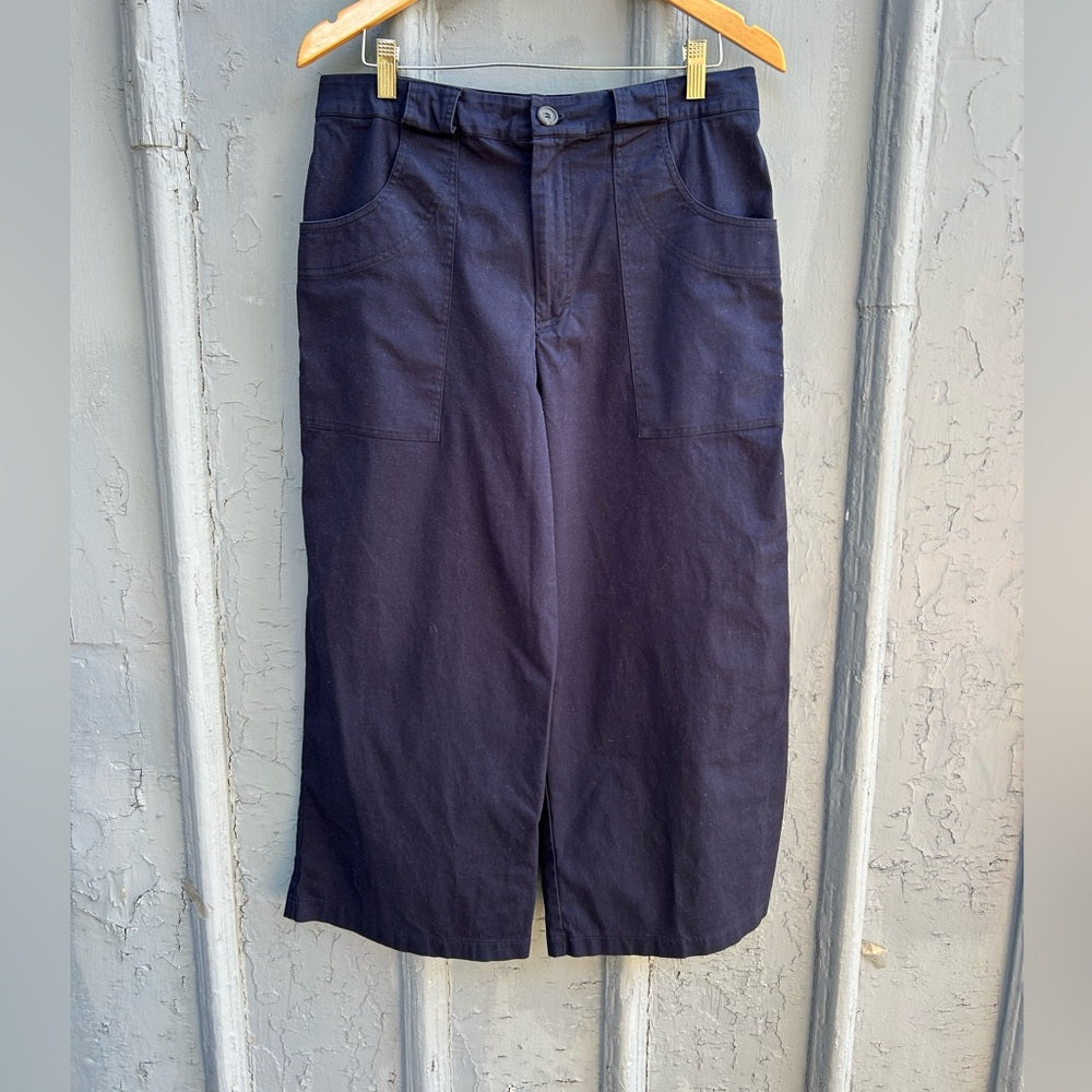 Jennifer Glasgow Navy Elliot Wide leg Pants, size Large