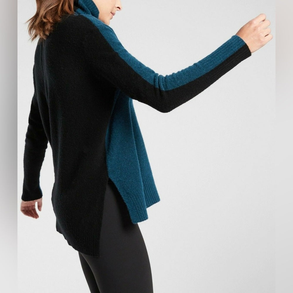 Athleta Merino Transit Colourblock turtleneck, size Small