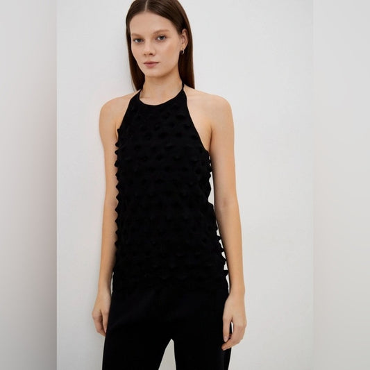 Adolpho Dominguez Black Knit Tank, BNWT, Large