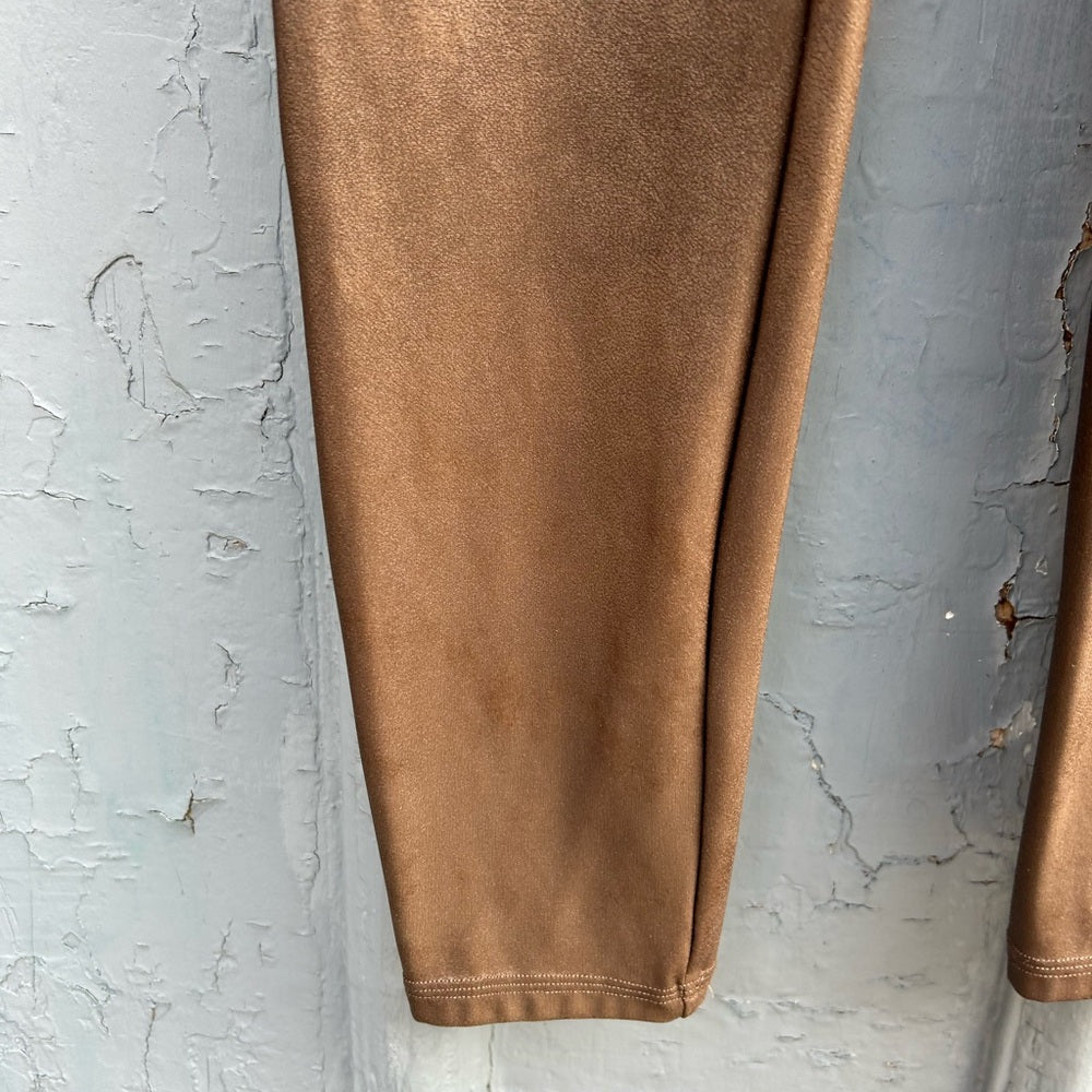 SPANX Brown Faux Leather Legging, size XL
