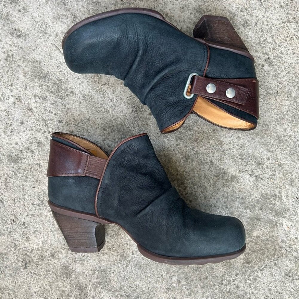 John Fluevog Hopefuls Holly Snapped Ankle Bootie, size 10.5