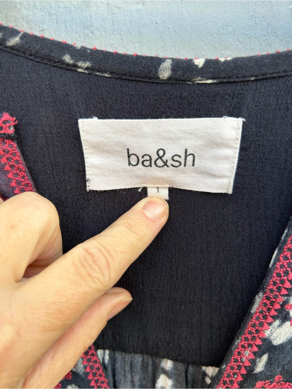Ba&sh Red, White, Black Ilda Mini shift, size “1” (small)