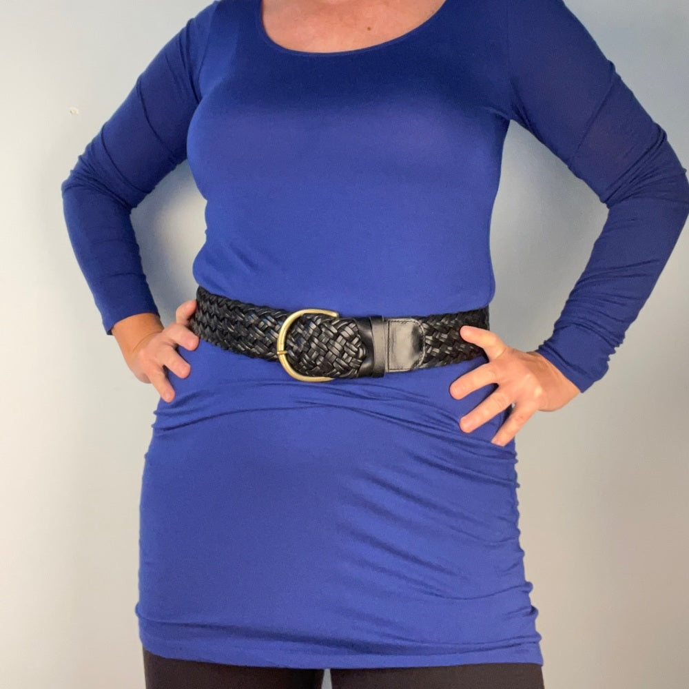 Sarah Pacini Blue Modal blend Dress/Tunic, size 2 (med)