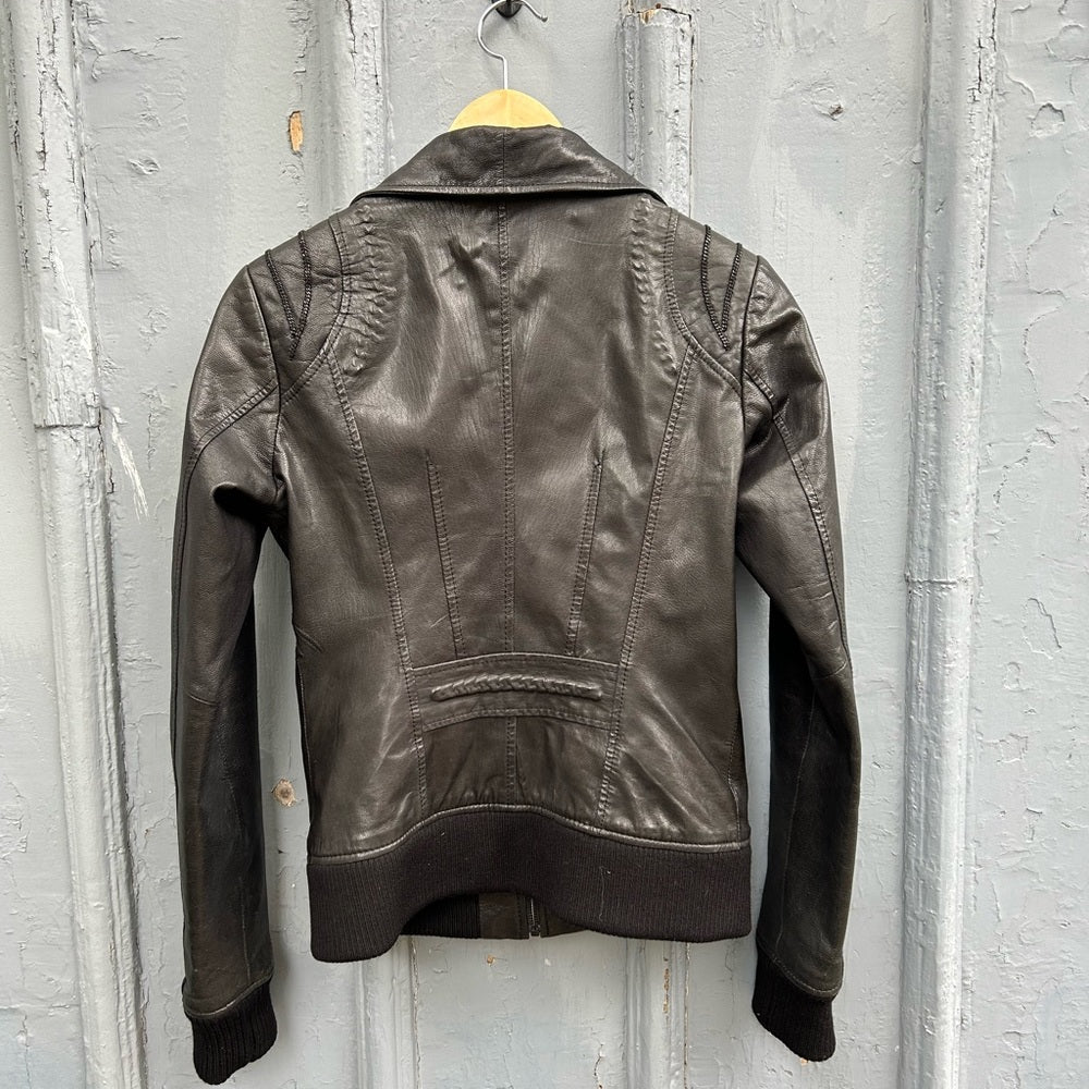 Danier "Blink" Black Moto Leather Jacket, XXS