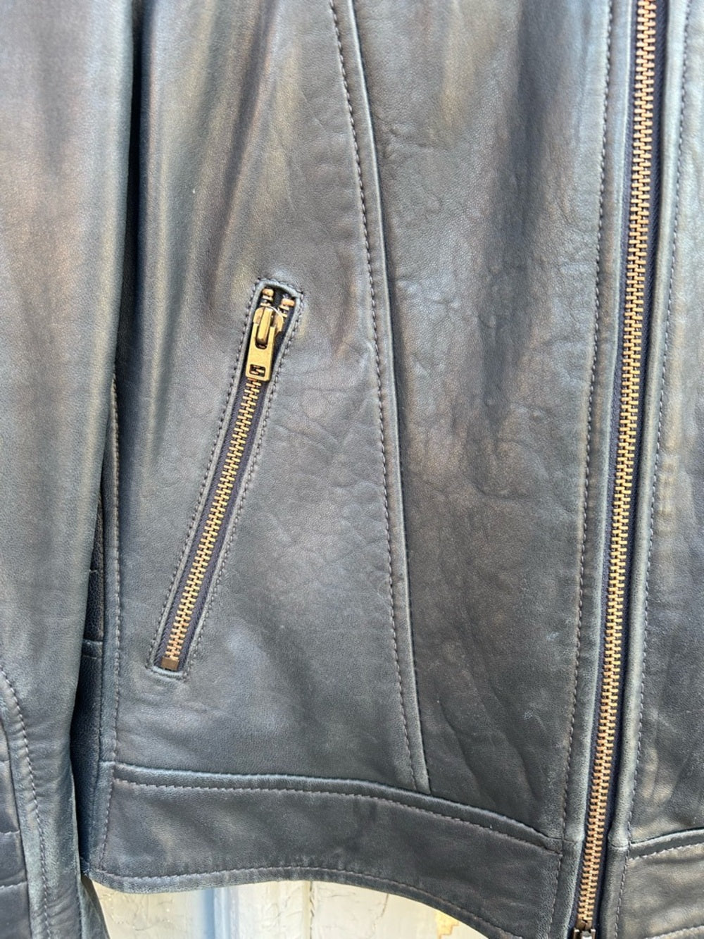 J. Crew Collection Standing Collar Leather Jacket, size 6