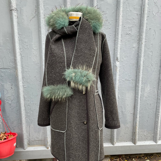 Epsilon 100% wool fur coat, size small