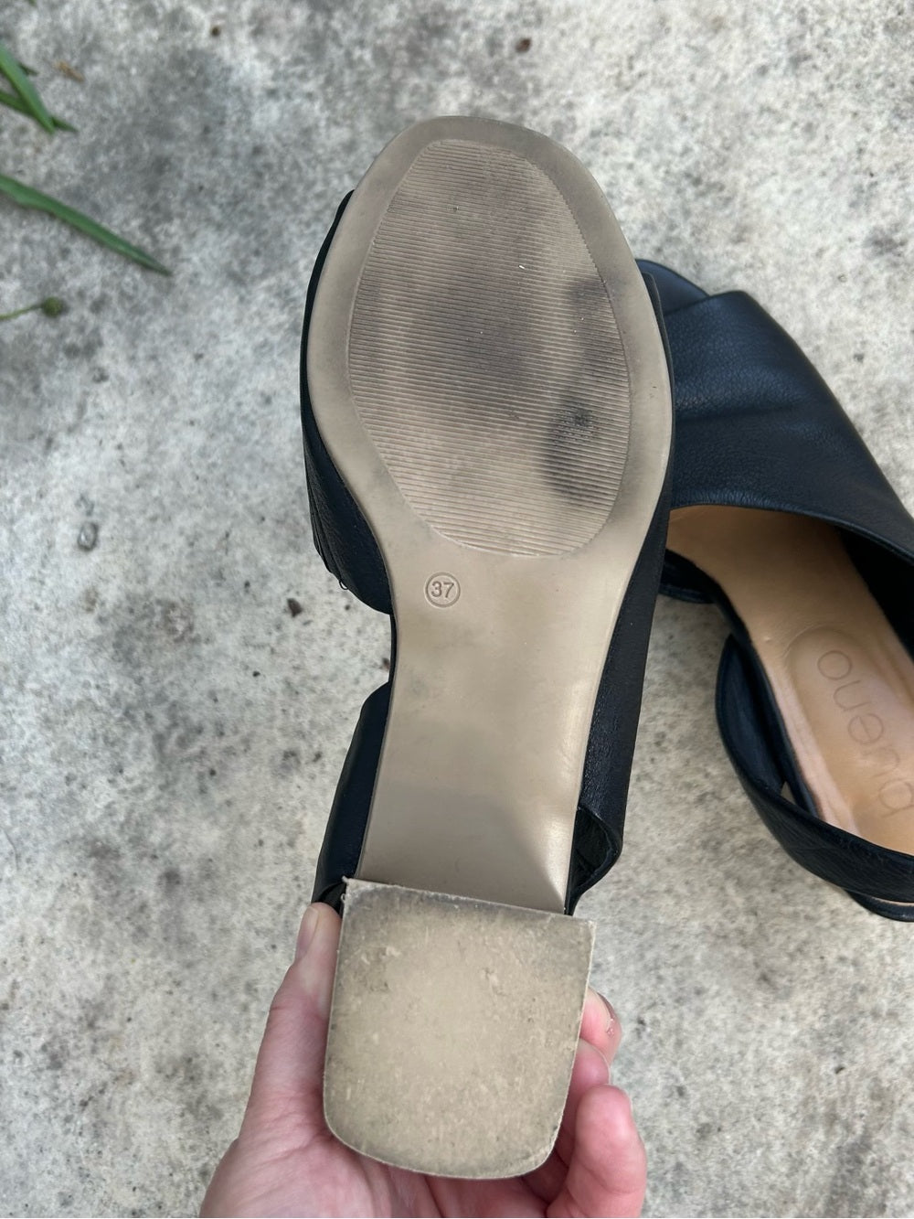 Bueno Black Leather Ryder Slingback, size 37