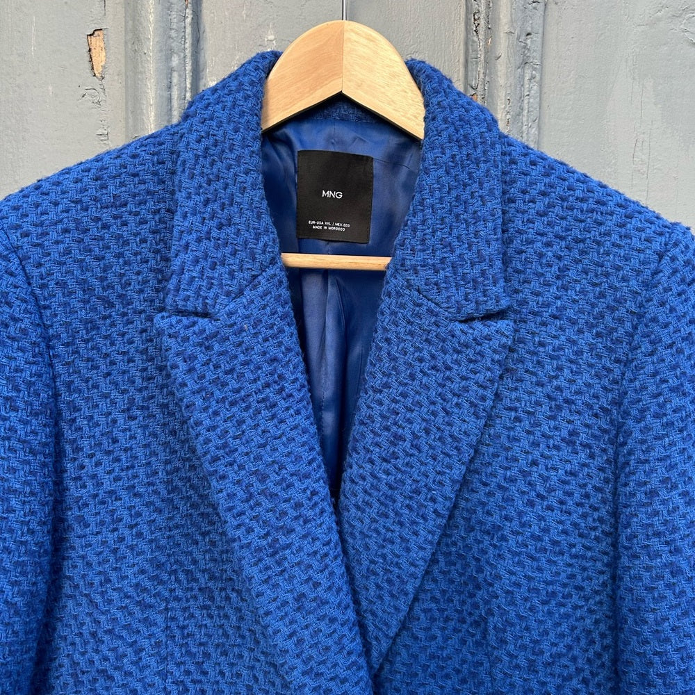 MNG blue Tweed blazer Jacket, size XXL