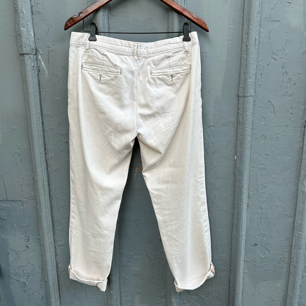 Pilcro Hyphen Creamy White Chino Pants, size 27