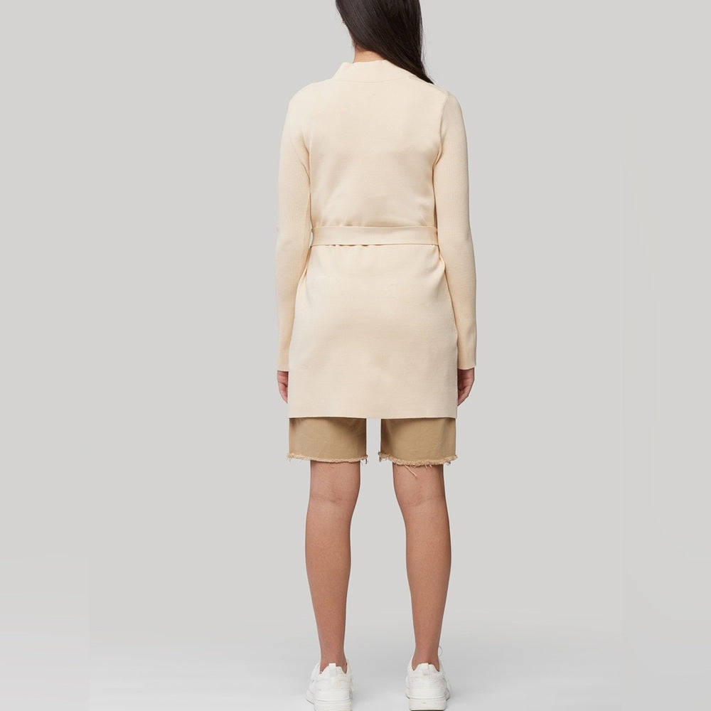 Soia & Kyo Cream Aster Long Wrap Front Cardigan, size M