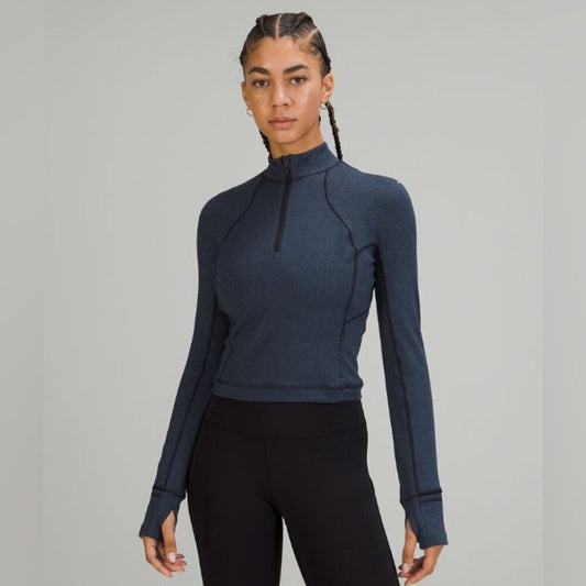 Lululemon Its Rulu Run Cropped Half Zip, size 6