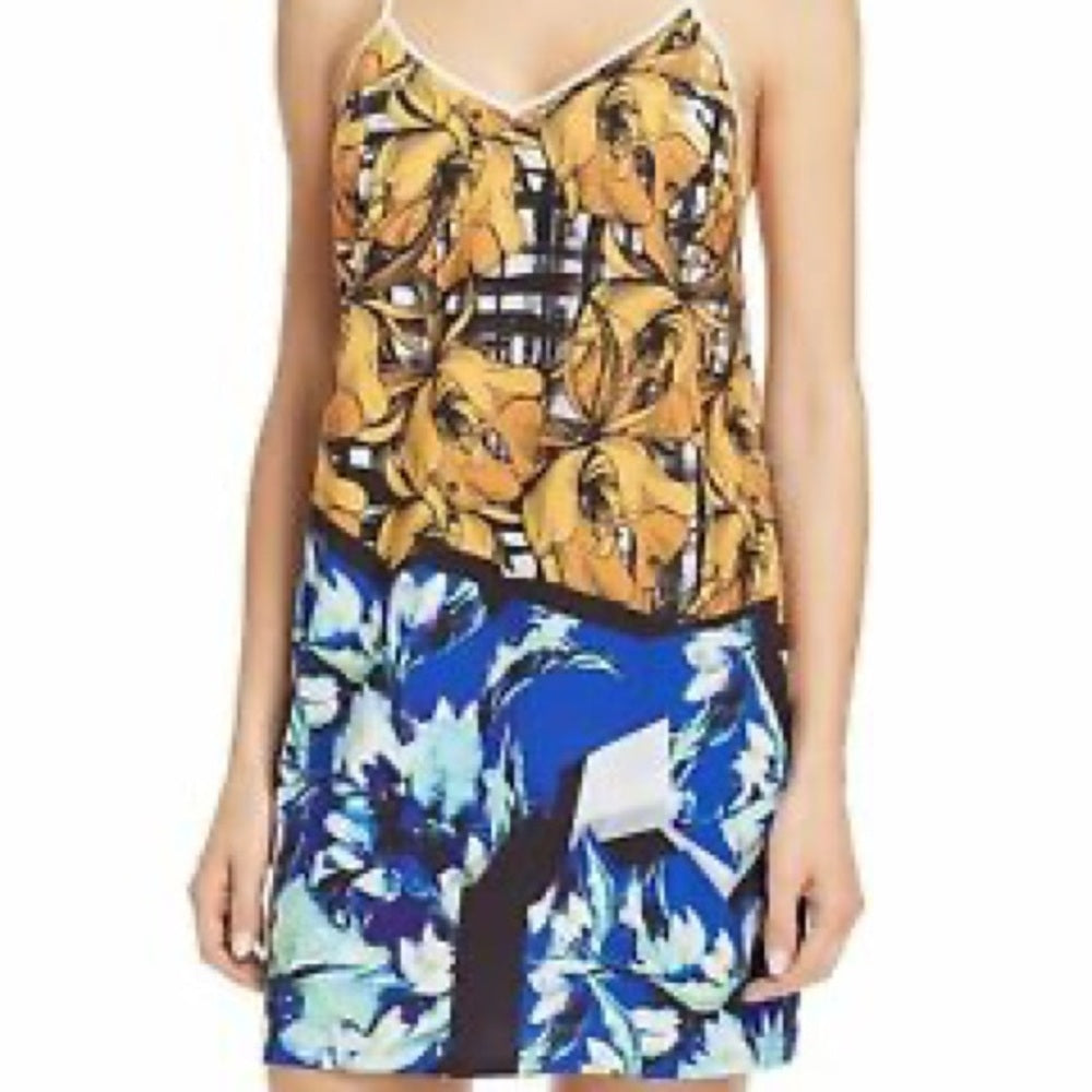Clover Canyon Shattered Garden slip dress and top, size Small