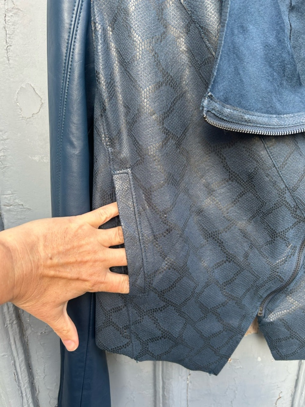 Anthropologie Blank NYC Sharona Vegan Snakeskin Jacket, size M