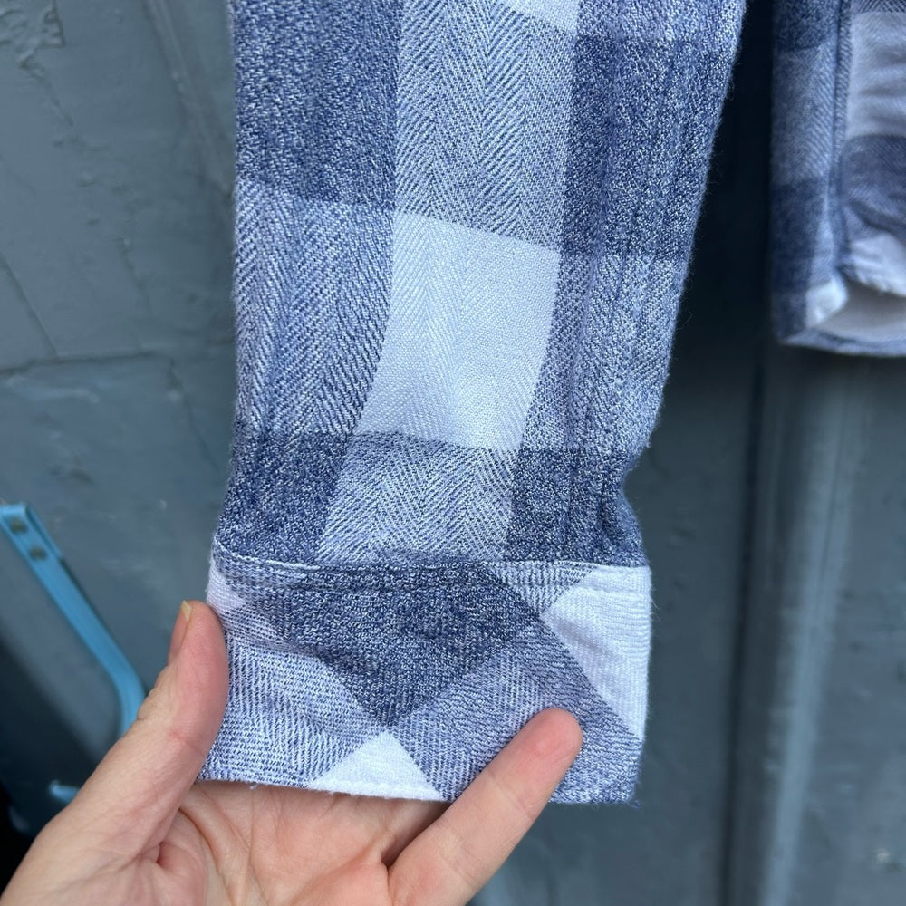 Rails Blue White Plaid Flannel button-down, small