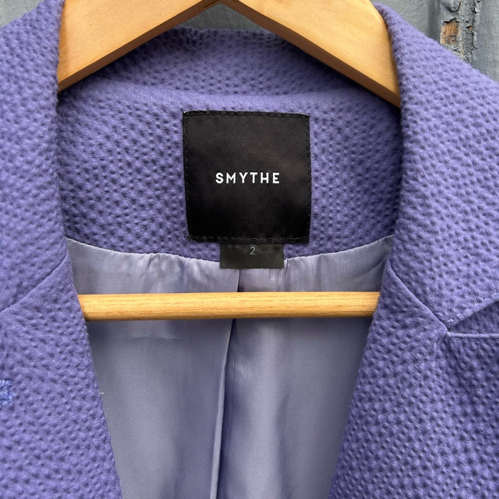 Smythe Texture Scrunch One-Button Blazer, size 2