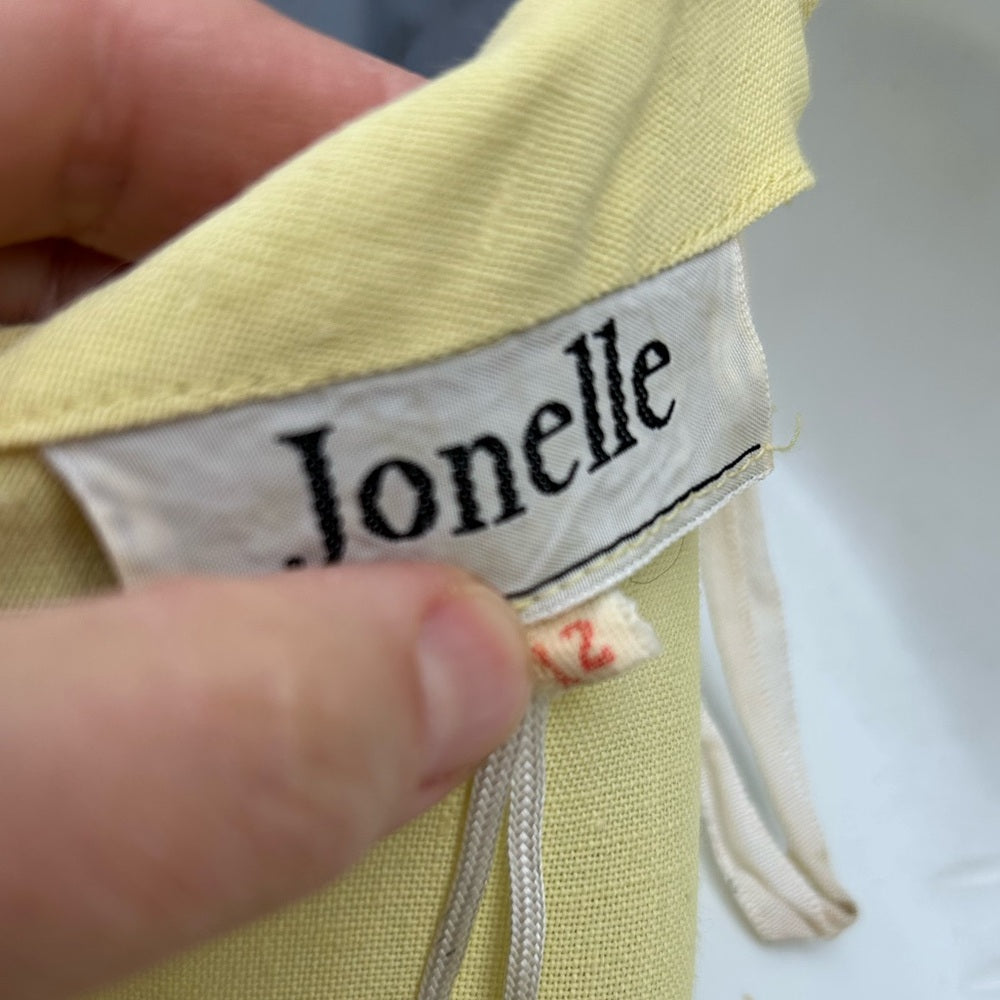 Jonelle 1950's Yellow Dress & jacket set, size vintage "12" (modern 6),