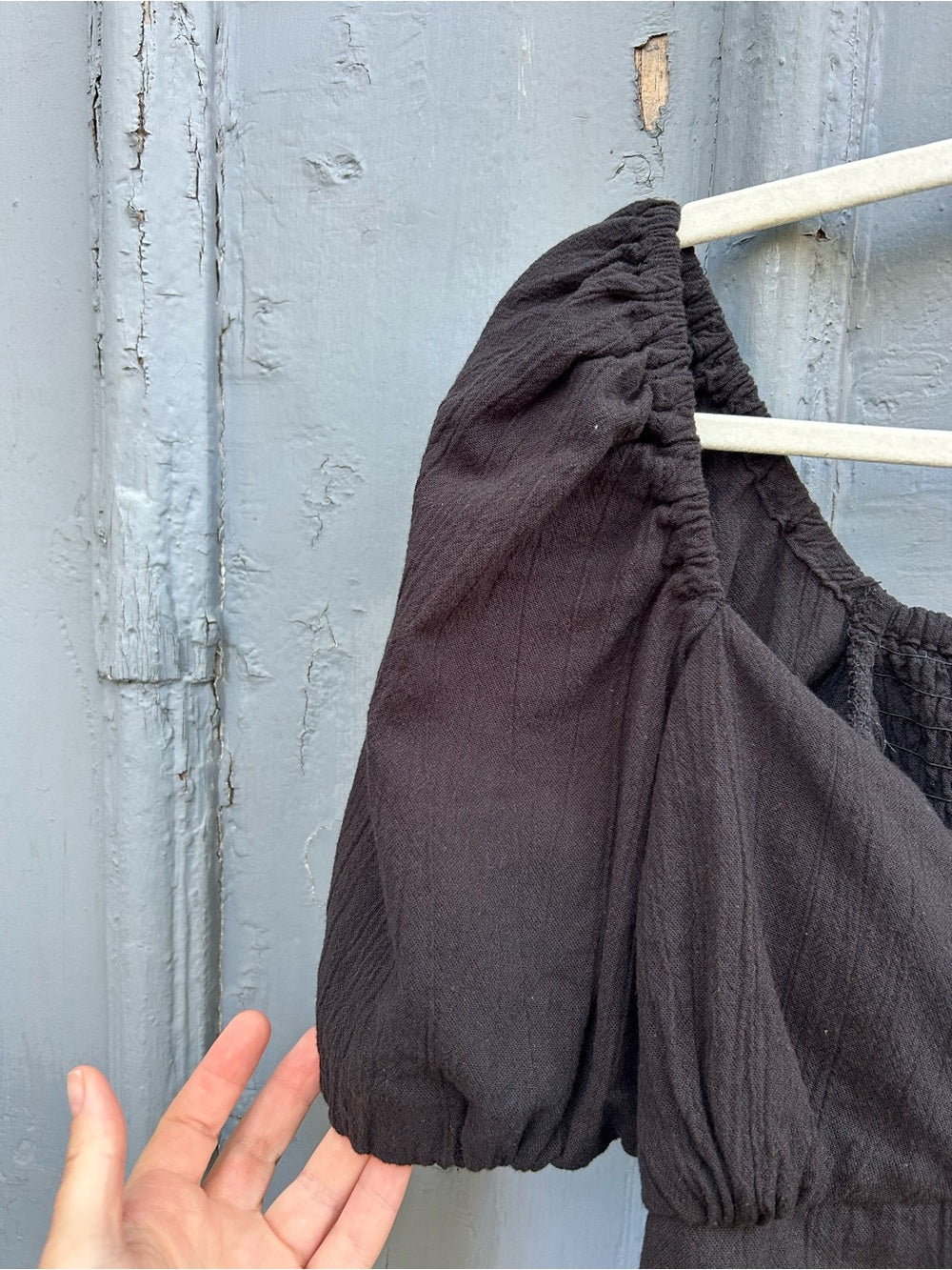 Baliln Black Kiana Linen Crop Top, size XXL