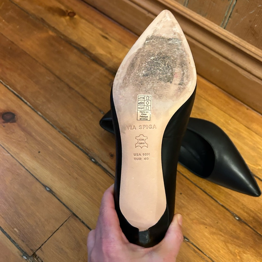 Via Spiga black pointed heels, size 10