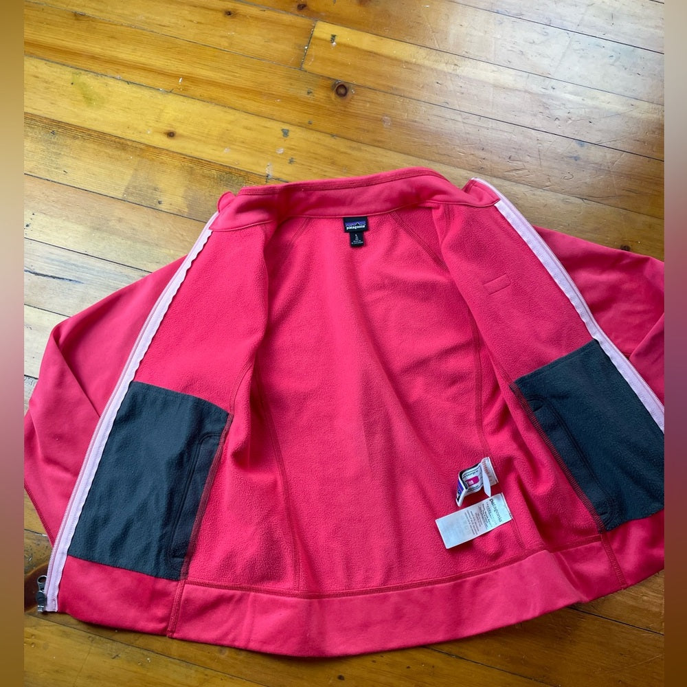 Patagonia Pink Light Fleece lined Sweater Jacket, size L (12)