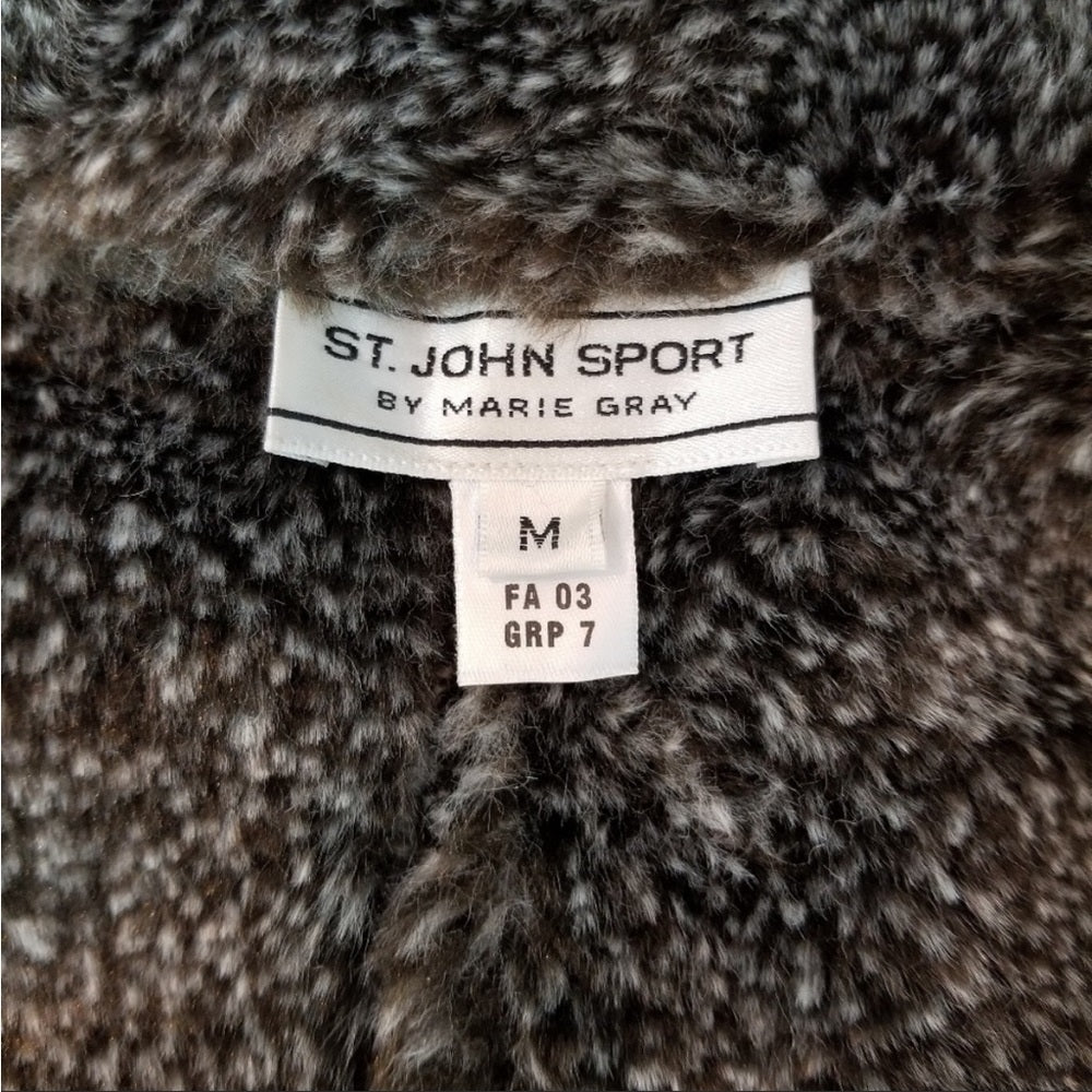 St John Sport Suede Faux Fur Lined Vest, small