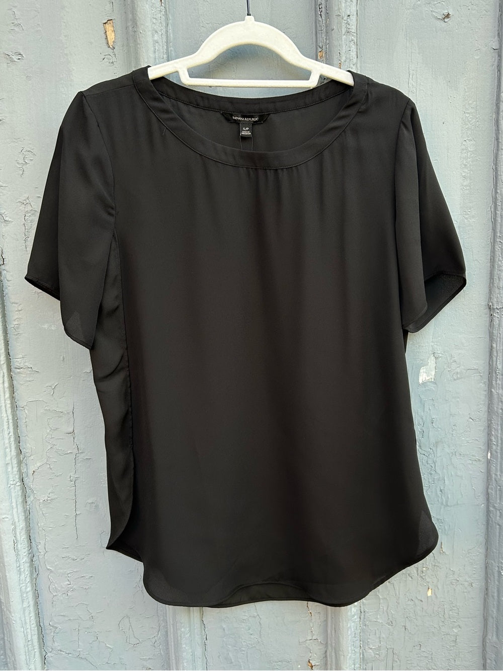 Banana Republic black Satin t-Shirt Blouse, BNWT, Small